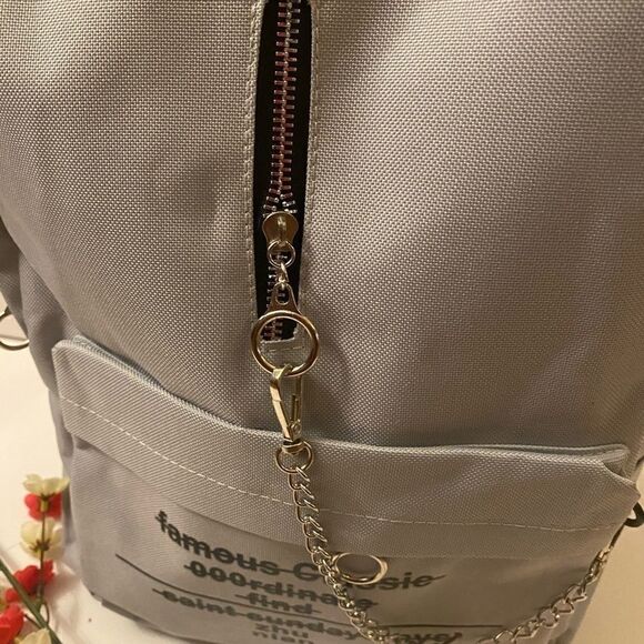 Canvas unisex casual Hanging chain zipper Bag - Picture 2 of 5